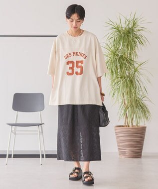 AMERICAN HOLIC ピグメント加工フットボールＴシャツ Ivory