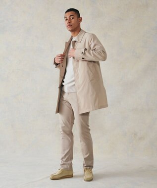 J.PRESS MEN テクニカルライトポプリン ドレスカーコート アイボリー系