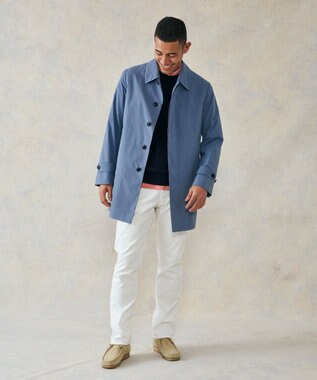 J.PRESS MEN テクニカルライトポプリン ドレスカーコート サックスブルー系