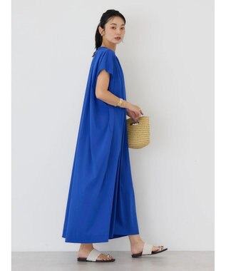 AMERICAN HOLIC 接触冷感丈違いフレンチスリーブワンピース Blue