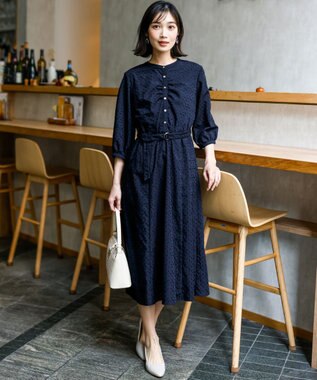 ANY SIS エンブロイダリー ワンピース ネイビー