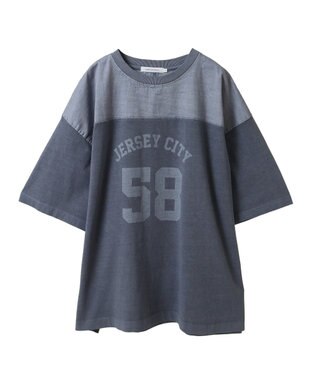 AMERICAN HOLIC ピグメント加工フットボールＴシャツ Navy