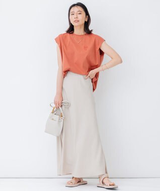 23区 S 【洗える】ポイントロゴ Tシャツ キャメル系