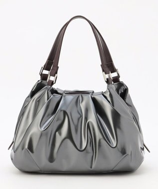 LA BAGAGERIE ソフトエナメル2WAYハンドバッグ Sサイズ ガンメタリック