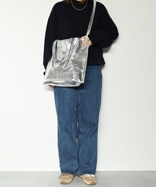 blancle メタリックレザー ガゼット2wayトートバッグ SILVER