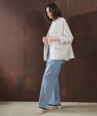 YECCA VECCA 【マシンウォッシャブル】シアージャケット Gray Beige