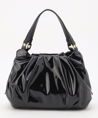 LA BAGAGERIE ソフトエナメル2WAYハンドバッグ Sサイズ ブラック