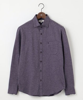 JOSEPH ABBOUD 【洗える】ドットジャガード ジャージー シャツ パープル系7