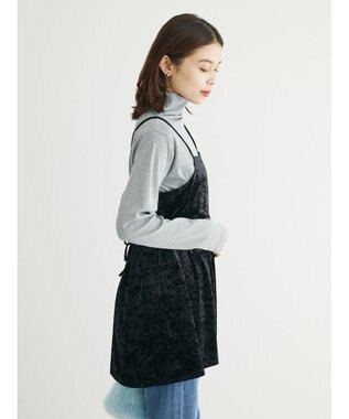 Green Parks ・ＥＬＥＮＣＡＲＥ　ＤＵＥクラッシュベロアキャミチュニック Black