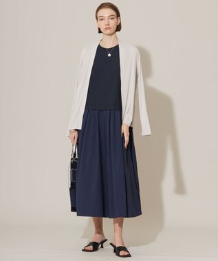 ICB L 【接触冷感・UVカット・洗える】アトラストリコット コンビドレス ネイビー系