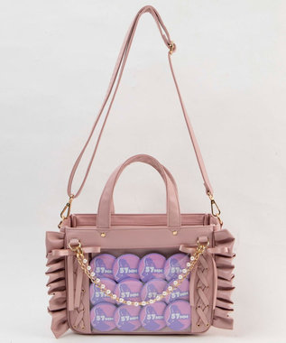 WEGO 【痛バ＆推し活グッズ】きらめきレースアップフリル痛ショルダー ベージュ