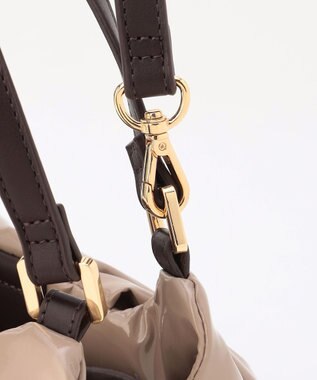 LA BAGAGERIE ソフトエナメル2WAYハンドバッグ Sサイズ グレージュ