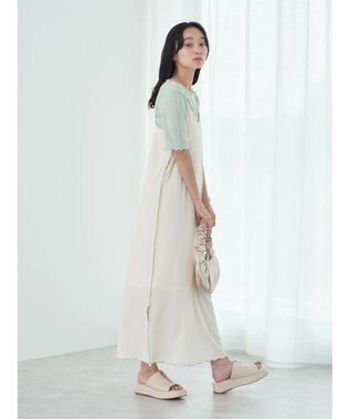 earth music&ecology ＳＥＴ２点配色キャミワンピース＋メローインナー Ivory