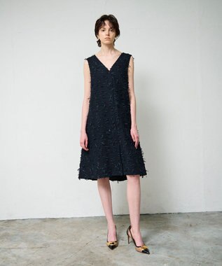 GRACE CONTINENTAL リボンヤーンジレドレス