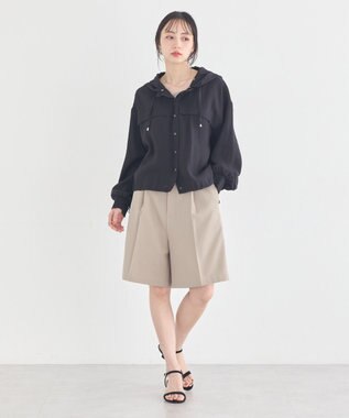 earth music&ecology 【予約】シアーシャツブルゾン ブラック