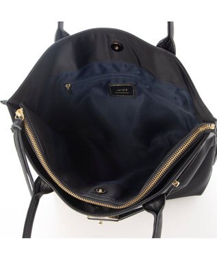 UNBILLION 【テレビ ドラマ着用アイテム】ペルケ perche / ナイロン牛革ヒネリ金具トートバッグ ブラック