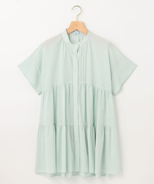 組曲 【洗える】ナチュラルローンギャザーフレア ブラウス スモーキーグリーン系