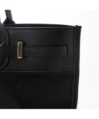 UNBILLION 【テレビ ドラマ着用アイテム】ペルケ perche / ナイロン牛革ヒネリ金具トートバッグ ブラック