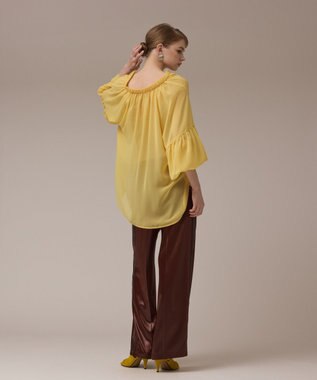 GRACE CONTINENTAL ボリュームカフタントップ イエロー