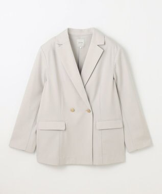 ANY L 【セットアップ着用可】イージーケアライトストレッチダブルジャケット ライトグレー