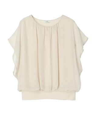 earth music&ecology シアードッキングドルマンブラウス Ivory