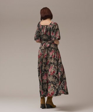GRACE CONTINENTAL ヴィンテージフラワープリントワンピース ブラック