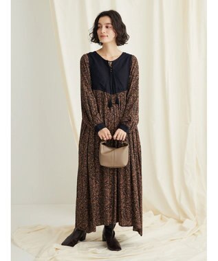 CRAFT STANDARD BOUTIQUE レーヨンキルト切り替えワンピース Flower