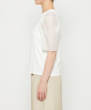 uncrave ダブルフェイスジャージー オーガンジーコンビトップス オフ