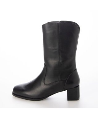 ing <ing>チャンキーヒールショートブーツ ブラック