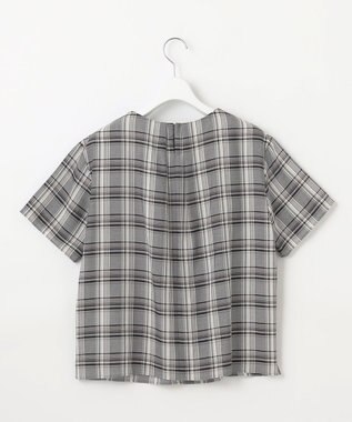 J.PRESS LADIES L シアーストライプ&チェック カットソー ライトグレー系3