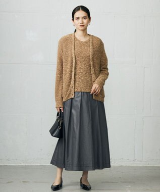 自由区 L 【カタログ掲載】ラメファンシーツイードニット ベスト キャメル系