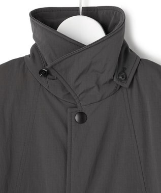 J.PRESS YORK STREET 【WOMEN】パデットリップストップ ステンカラーコート グレー系