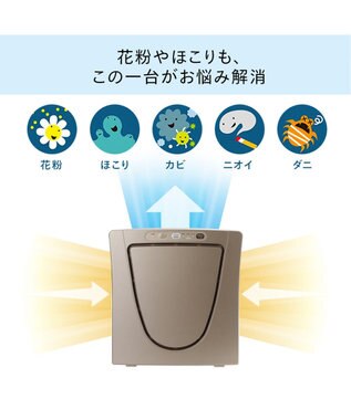 YAMATO テーブル＆キッチン 【TWINBIRD】HEPAフィルター空気清浄機  メタリックベージュ  AC-5943VO ベージュ