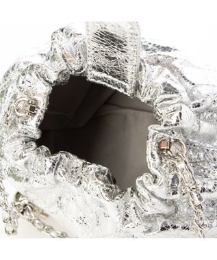 UNBILLION カシュカシュ cachecache / 口元ギャザーメタリックキルトミニショルダー シルバー