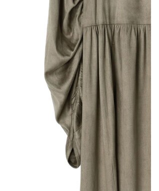 Green Parks ■ＥＳＣＡＲ　スエード調ギャザーキリカエワンピース Mocha