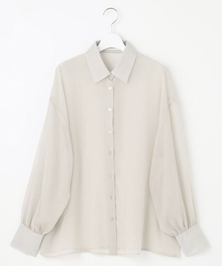 Feroux 【洗える】ベーシックシアー シャツ ライトグレー系