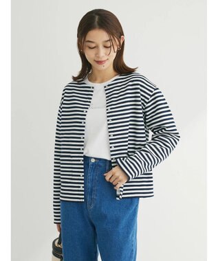 Green Parks 鹿の子カットカーディガン Border