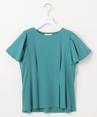 ANY SIS 【接触冷感】美人 フリルスリーブ カットソー ブルーグリーン