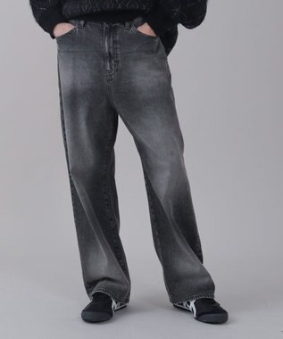 WEGO 【ユニセックス着用ITEM/SMLサイズ展開/ウエスト調整可】バギーデニムパンツ