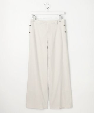 J.PRESS LADIES S 【セットアップ対応・洗える】セルロースリネンストレッチ ワイド パンツ ライトグレー系