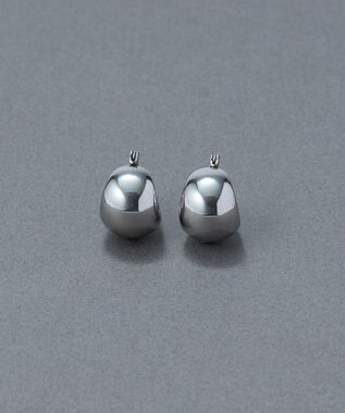 Phoebe 〈金属アレルギー対応〉ドームメタルフープピアス/シルバー　シンプル/大振り シルバー