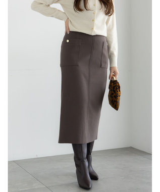 Te chichi メルトンジャージーナロースカート