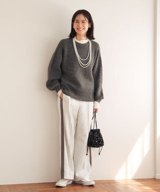 Green Parks ｆｕｗａっと袖パフニットプルオーバー Gray Mixture