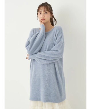 earth music&ecology ミニシャギーチュニック Blue