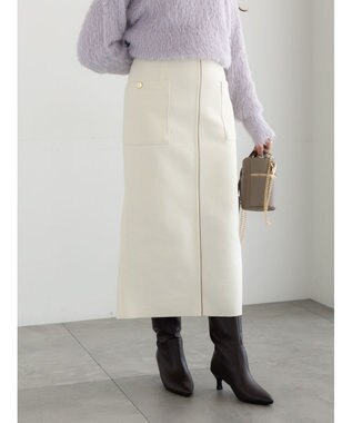 Te chichi メルトンジャージーナロースカート