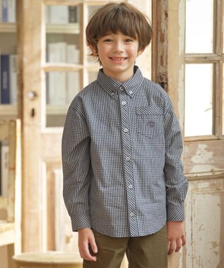 J.PRESS KIDS 【140-170cm】オックス チェックシャツ ネイビー系3