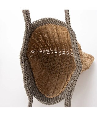 UNBILLION cachecache ペーパー切り替え横編みトートバッグ グレー