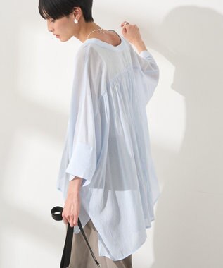 AMERICAN HOLIC 【接触冷感】Ｖネックシアー半袖ＢＩＧシャツ Stripe