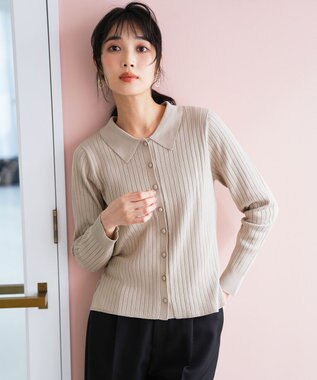 ANY SIS ポロカラーリブ ニット