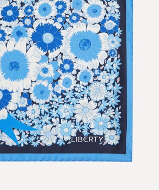 LIBERTY. ラブ リバティ シルクスカーフ 45 ブルー